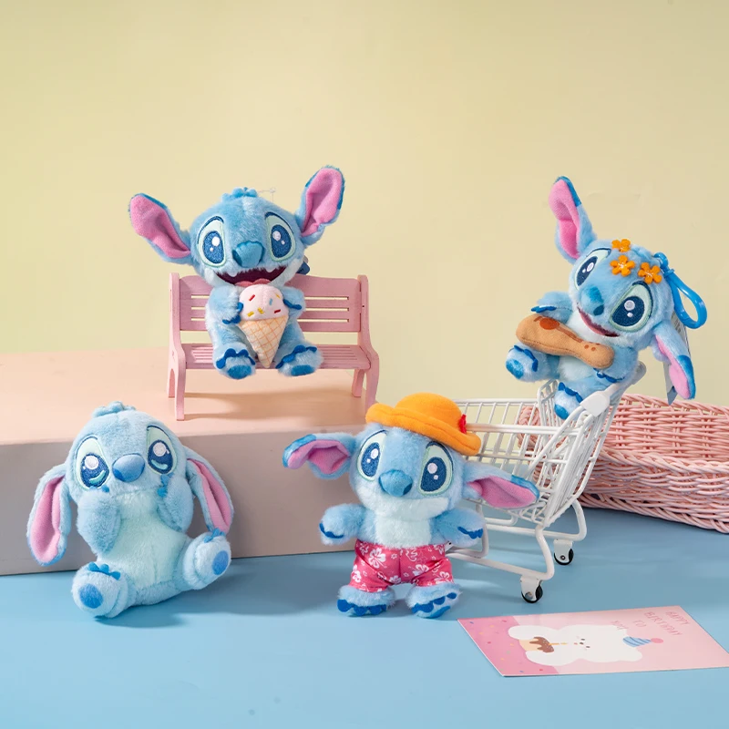 Disney Stitch Vacation Series Backpack Pendant Plush Toys Cartoon Cute Doll keyring Throw Pillow Children's Toys Gift