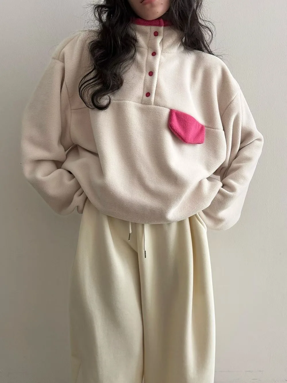 Laid-ba Sle Oversized f High Ne Sweatshirt Damen Faionable Loose Korean Version Cute Anti-Aging Top Trendy