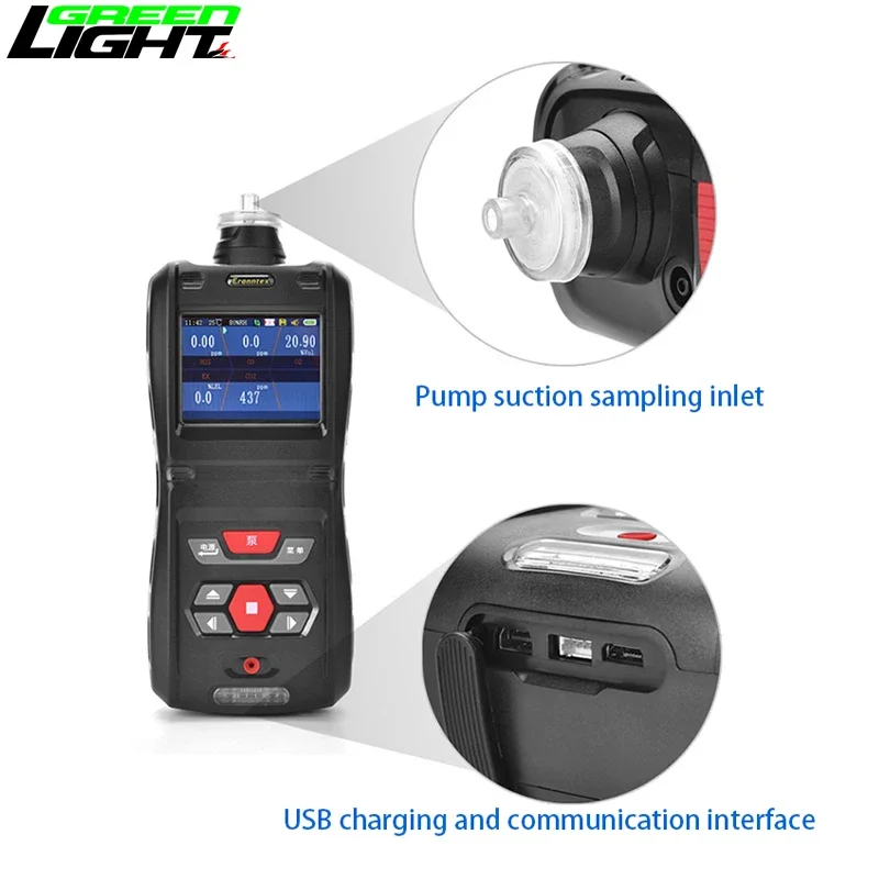 Portable five-in-one toxic and harmful gas detector multi gas detector