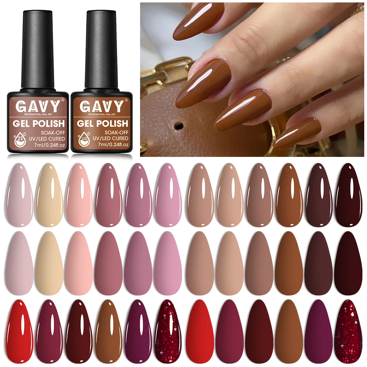 

GAVY 6pcs Gel Polish Starter Kit - Permanent Nail Polish Set Glossy Suitable for DIY Manicure, Spring Summer Nail,