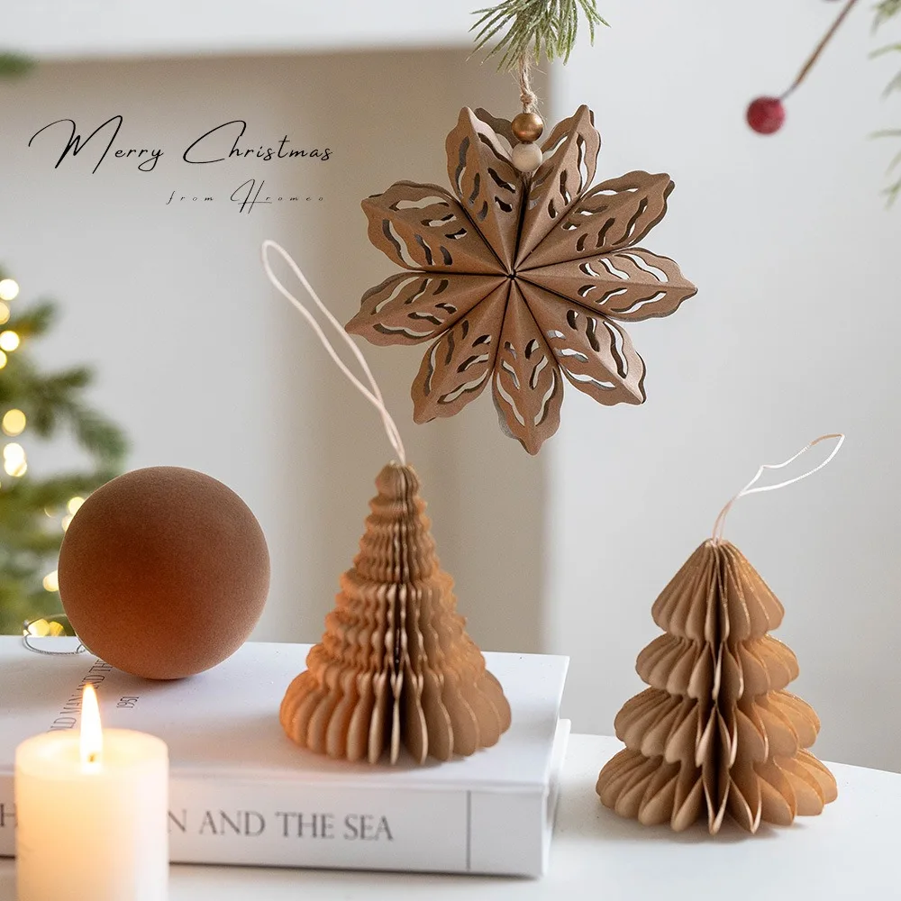 شجرة عيد الميلاد العسل الكرة الديكور ثلاثية الأبعاد عيد ميلاد سعيد زخرفة ورقة معلقة شجرة عيد الميلاد نموذج 2026 هدايا الحفلات نافيداد