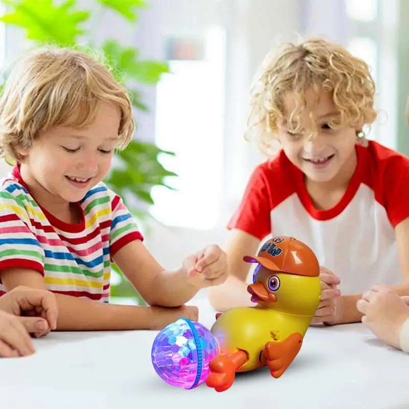 Dancing Duck Duck Toys Electric Music With Light Ball Moving Duck Toys Educational Toy Game For Birthday Toddler Kids Boys Girls