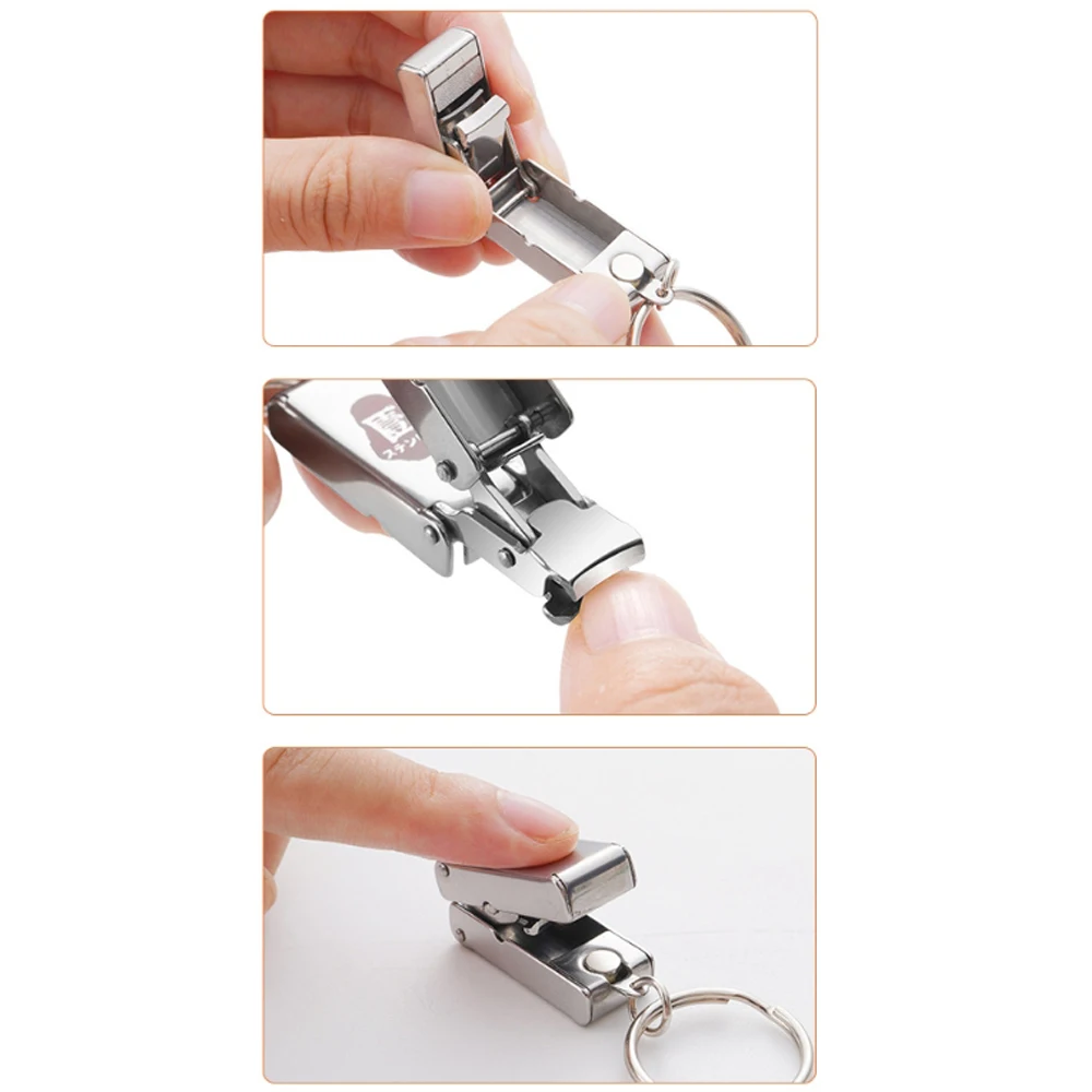 Roestvrijstalen mini gevouwen nagelknipper met sleutelhanger Opvouwbare nagelknipper Schaar Draagbare manicure gereedschap Nagelaccessoires