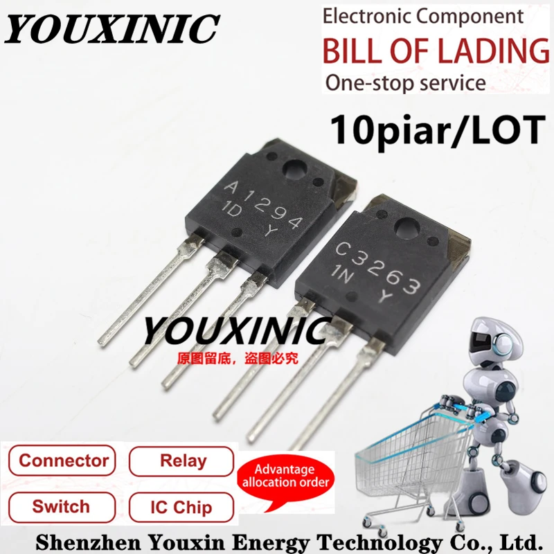 

YOUXINIC 100% New Imported Original 2SA1294-Y 2SC3263-Y 2SA1294 2SC3263 A1294 C3263 TO-247 Audio Power Amplifier