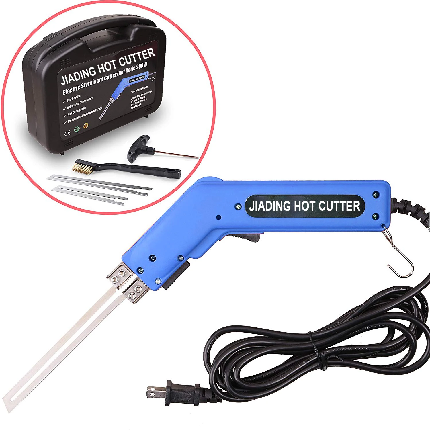 

190W Electric DIY Power Tool Set Hot Knife Sponge Foam Cutter With 6\" 8\" Straight Blades 220V Rated Voltage For Foam Cutting