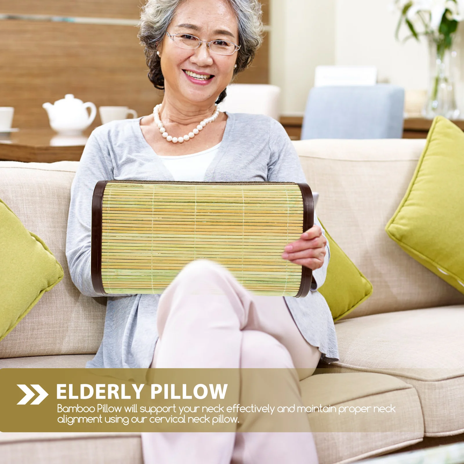 Orthopedic Pillows Bamboo Elder Bed Neck Cushion Household Nursing Cervical Home Supplies Elderly Summer