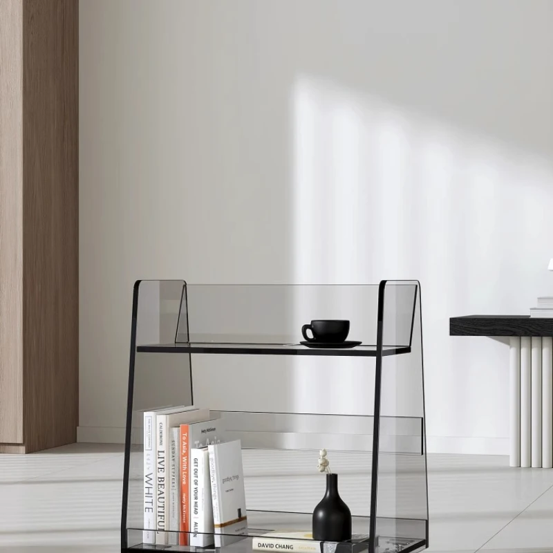 

Acrylic trolley, few shelves on the side of the sofa, simple mobile bedside table for home use, wine and dining car