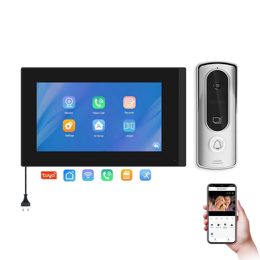 AHD Graffiti Tuya Smart WIFI Video Intercom Doorbell Supports Unlocking, Night Vision, 2MP Camera