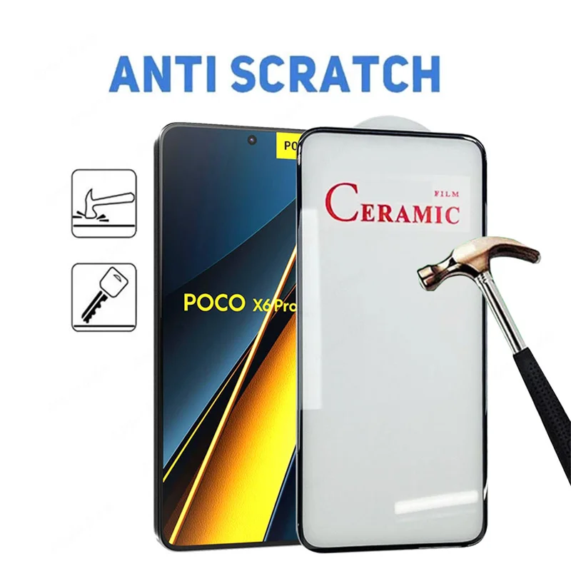 6IN1 Soft Ceramic Film For Xiaomi Poco X6 X5 X4 X3 Pro GT NFC Poco F5 M5 M6 Pro M5s Screen Protector For Xiaomi Poco X6 Pro Film