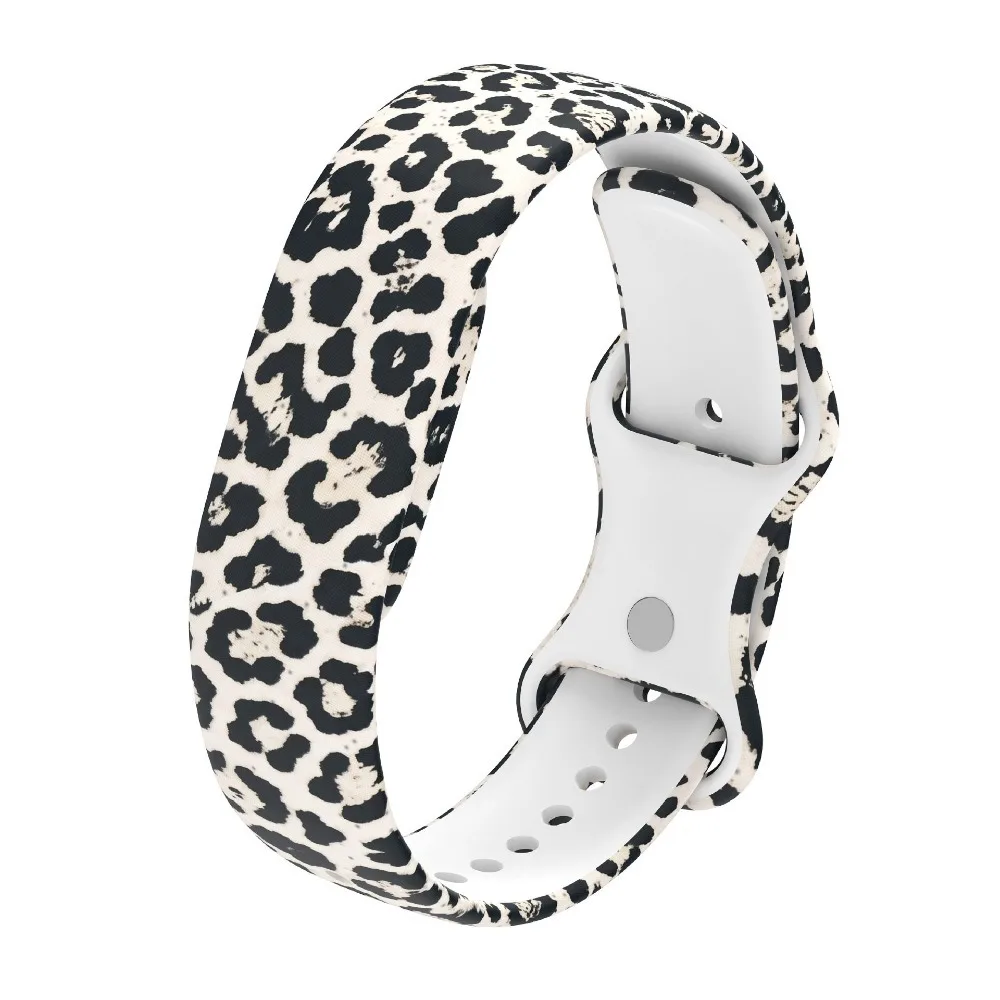 For Google Fitbit Air Leopard Print Silicone Strap Butterfly Buckle Sport Replacement Wristband Fashion Fitness Tracker Band