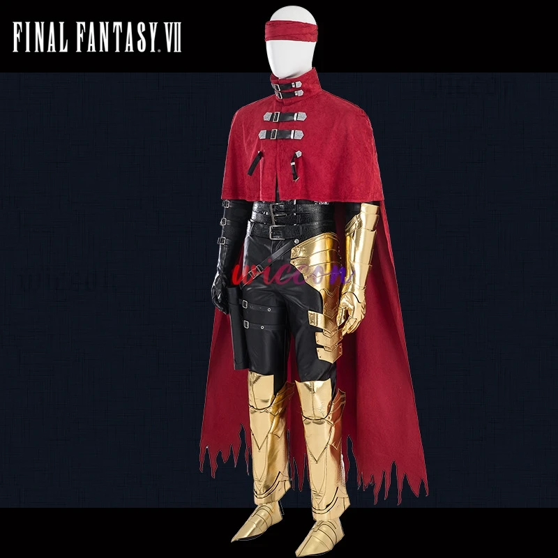 أزياء فنسنت فالنتين التأثيرية للبالغين لعبة الهالوين فاينل فانتسي السابع فنسنت ريد عباءة ملابس بدلة حفلات الهالوين كرنفال