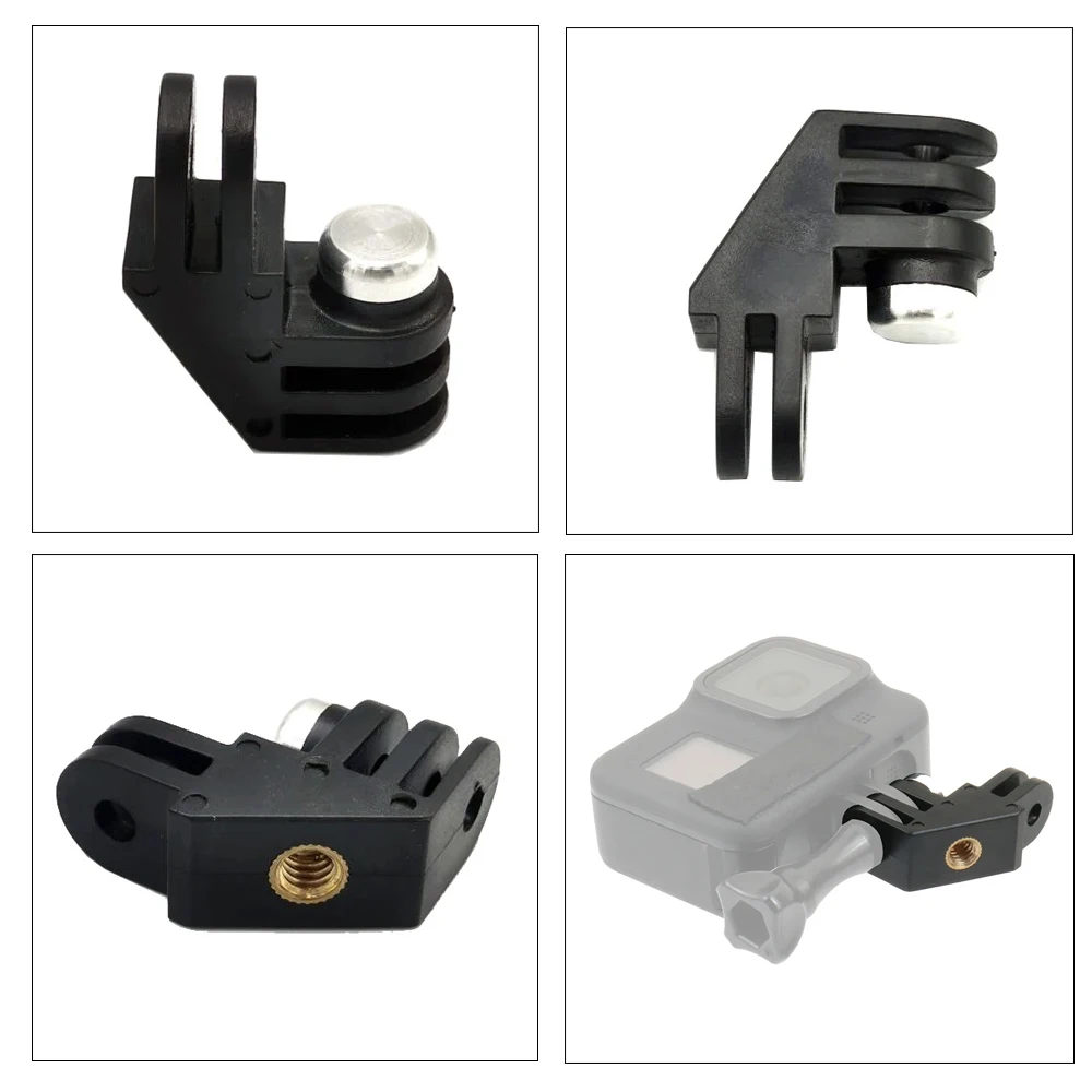 Vertical Mount 90 Degree Bracket Adapter 1/4 Screw Hole For GoPro Hero 13 12 11 10 9 8 Insta360 SJCAM DJI Insta360 Action Camera