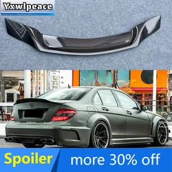 R Style ABS Glossy Black /Carbon Fiber Look Rear Trunk Lip Spoiler Wing For Mercedes-Benz W204 sedan 4doors C350 C63 2008-2013