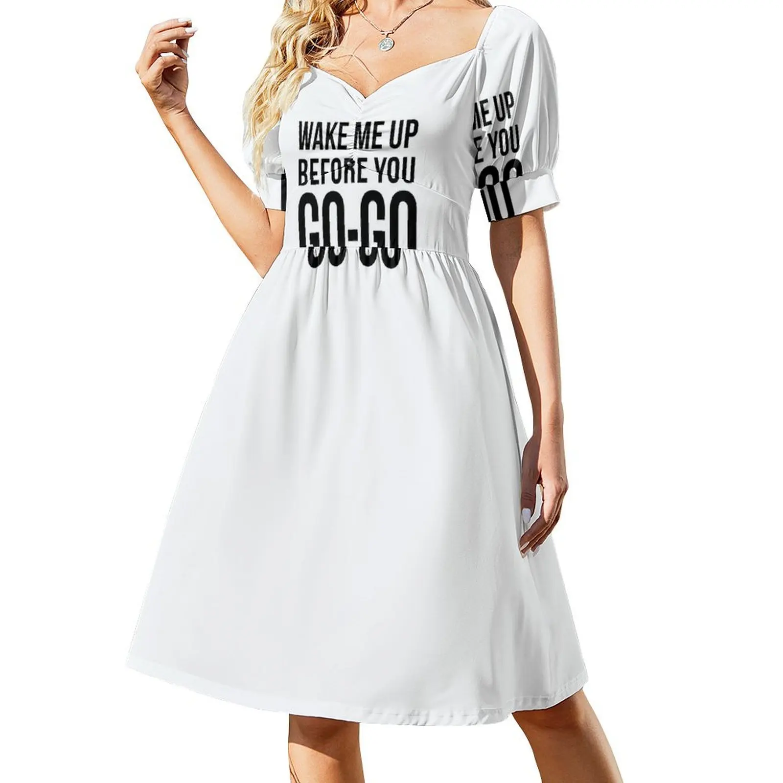 

Wake Me Up Before You Go-Go Wham Short-Sleeved Dress Summer women's clothing evening dresses women party dresses women