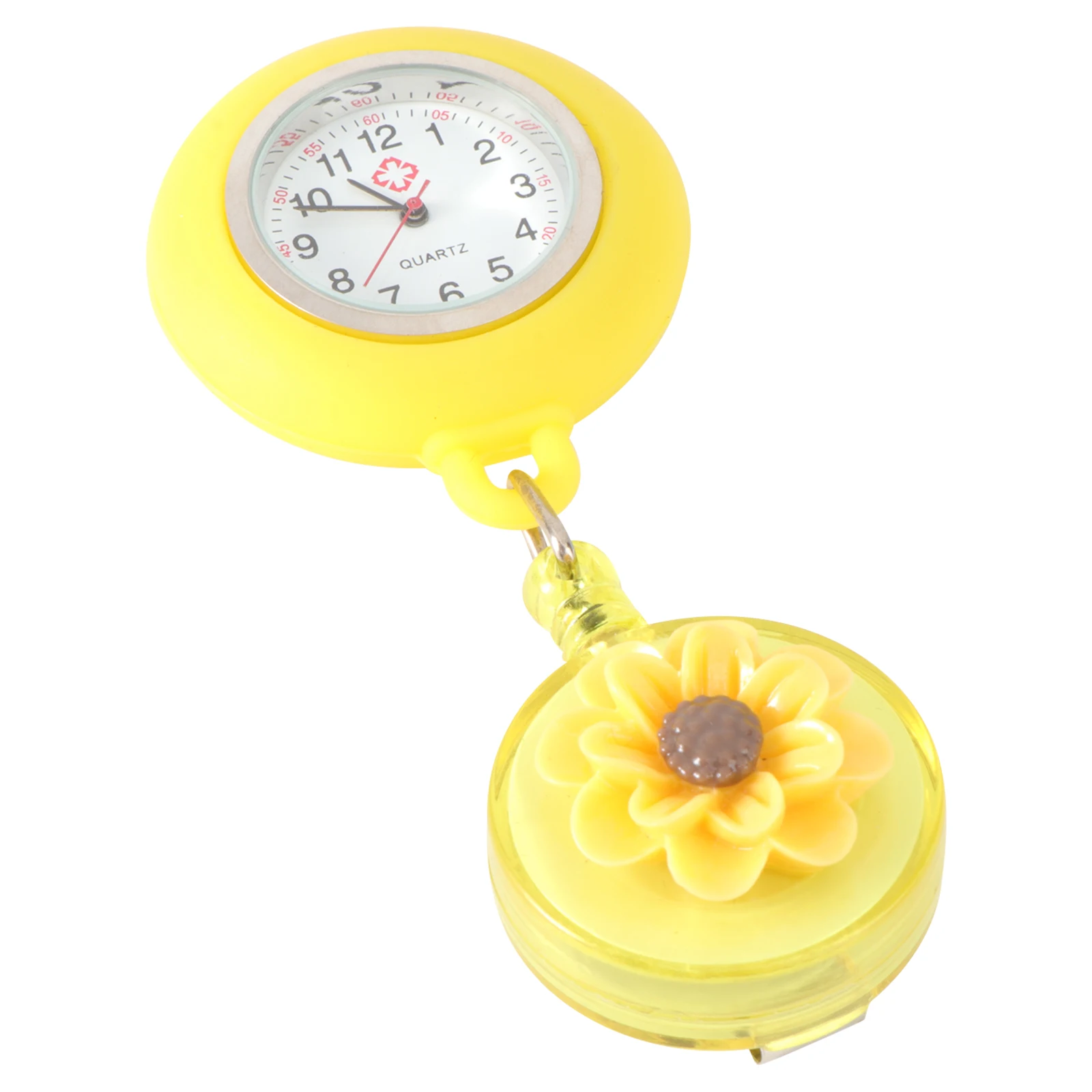 

Silicone Watch For Women Men Kids Nurse Vintage Hanging Pocket Watch Round Design Decorative Flora Pattern Durable Smooth