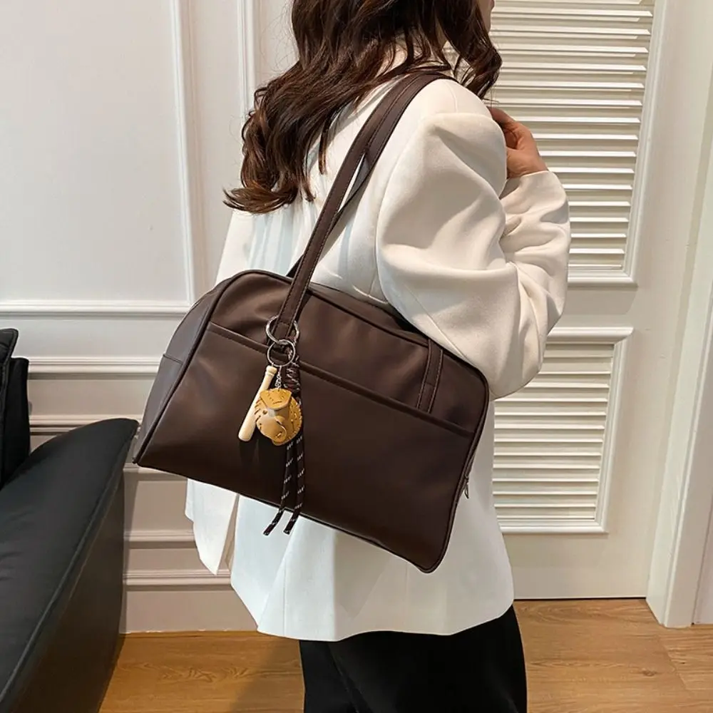 New PU Leather Shoulder Bag Large Capacity with Pendant Crossbody Bags Tote Bag Women image 2