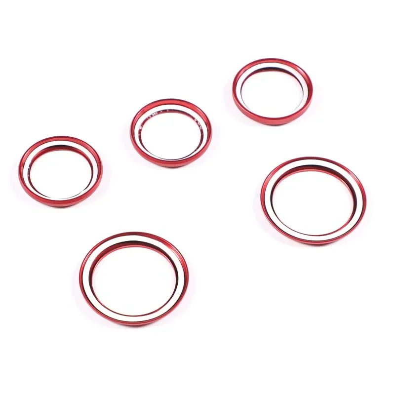 Aluminum Alloy Red Car Double Flashing Glass Lifting Button Ring Trim Kit For Fiat 500 595 596 2010-22 Car Interior Accessories