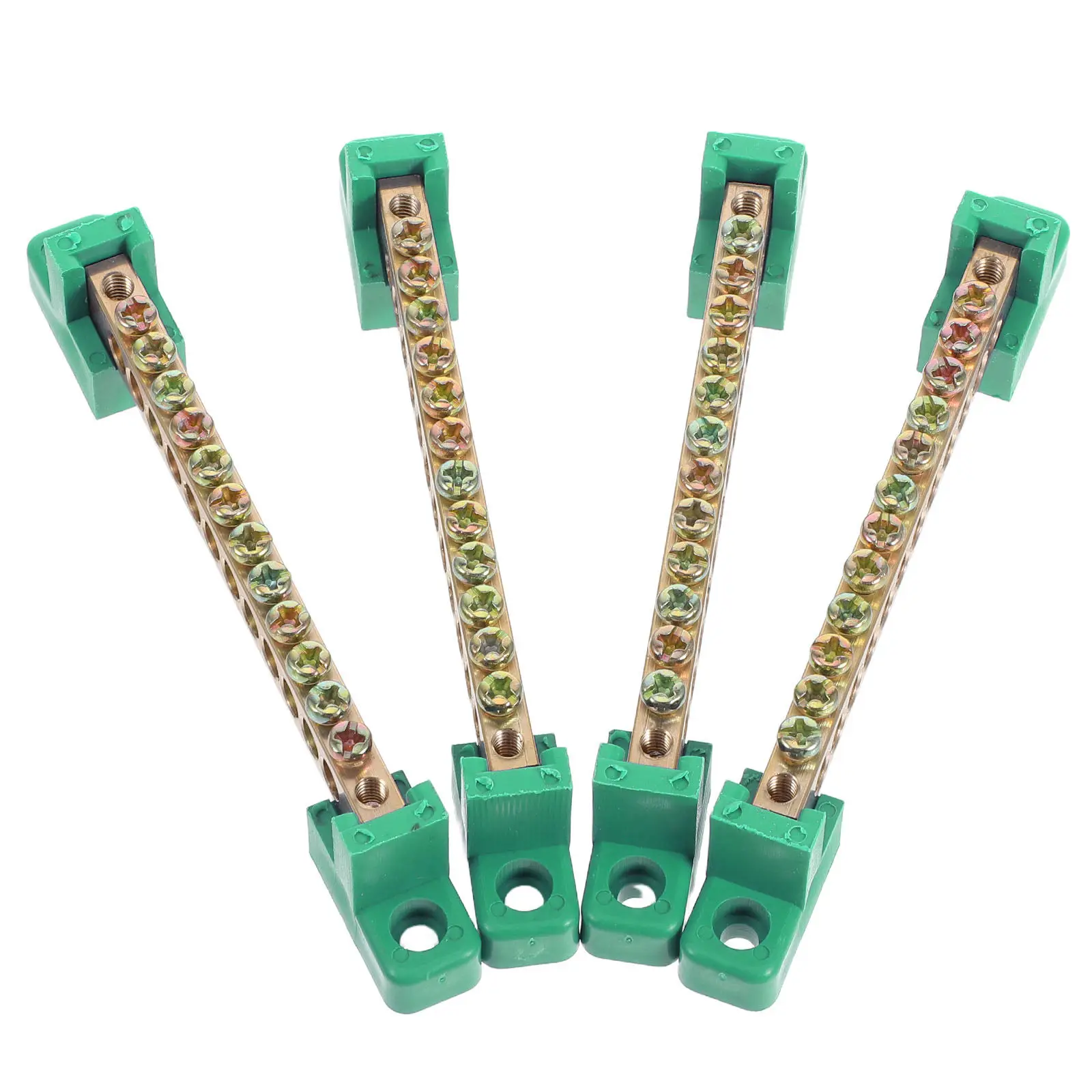 4Pcs Versatile Copper Terminal Block Screw Grounding Strip for Electrical Junction Boxes Panel Mounting Marine Wiring and