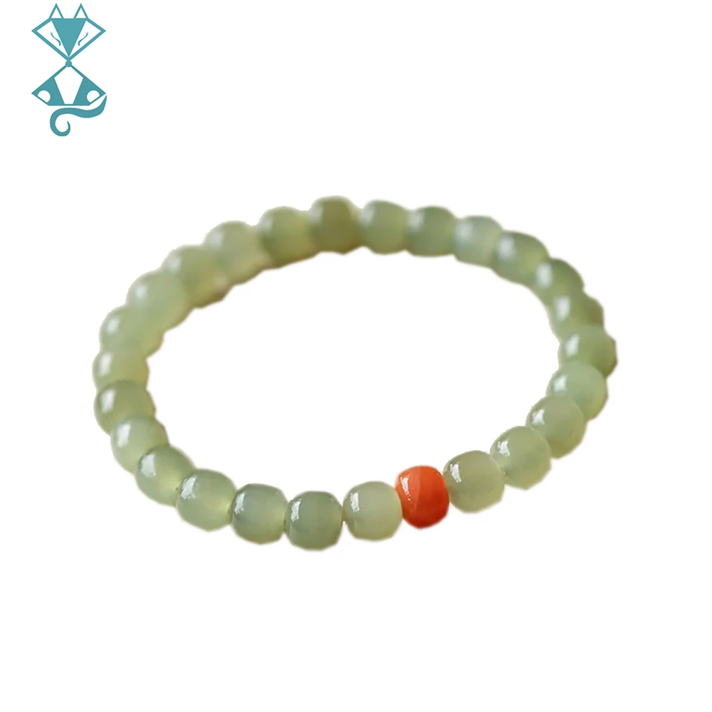 

2022 винтажный светильник роскошный браслет из натурального нефрита с бусинами вечерние повседневные Модные ювелирные изделия для женщин Подарки Южно-красный агат
