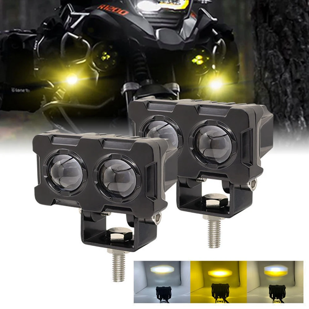 

Car LED Work Light Motorcycle Spotlight Driving Lamp Headlights Extra Light for Offroad Tractor Truck 4x4 Two-color Fog Light