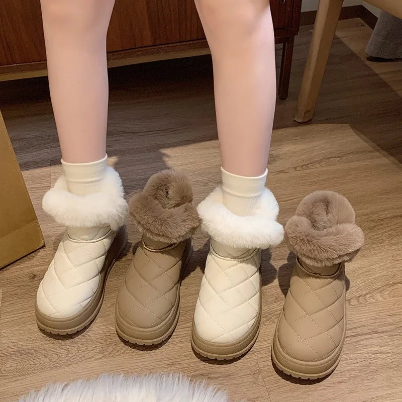 

Winter New Fashion Women's Snow Boots Fleece Lined Non-slip Shorts Women's Cotton Shoes Warm and Thickened Women's Bread Boots