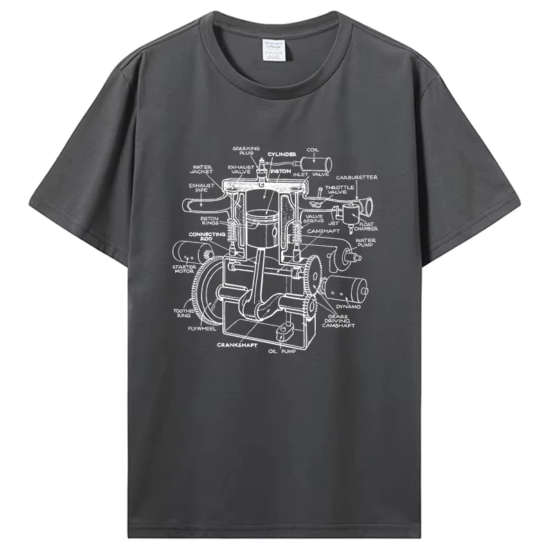 Mechanic Car Engine Muscle Car Graphic T-Shirt Unisex Car Guy Gift For Husband Daddy Casual Short Sleeve Auto Lover Streetwear