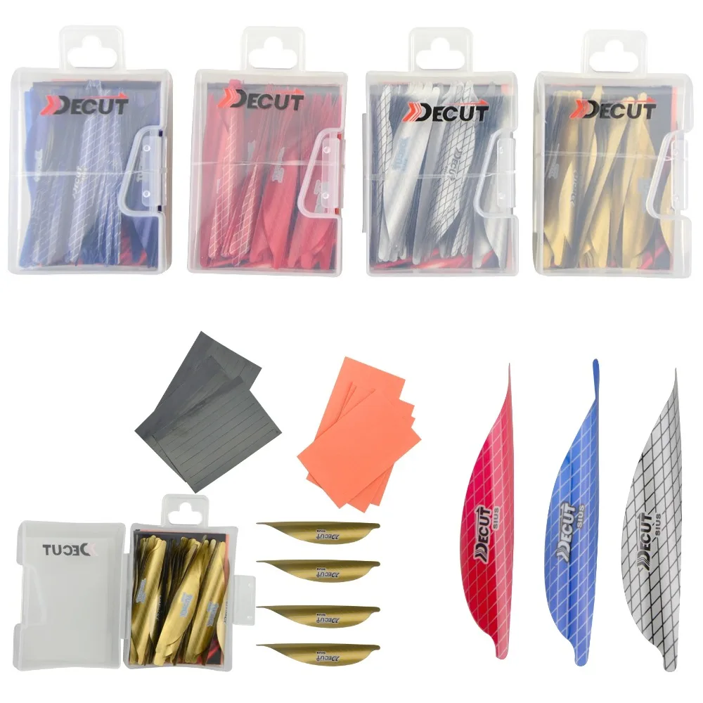 1.56 "/1.75"/2 "دور ريشة الرماية البلاستيك دوامة ريشة الجناح الأيمن السهم ريشة اطلاق النار السهم الصيد 50 قطعة Fletches #1