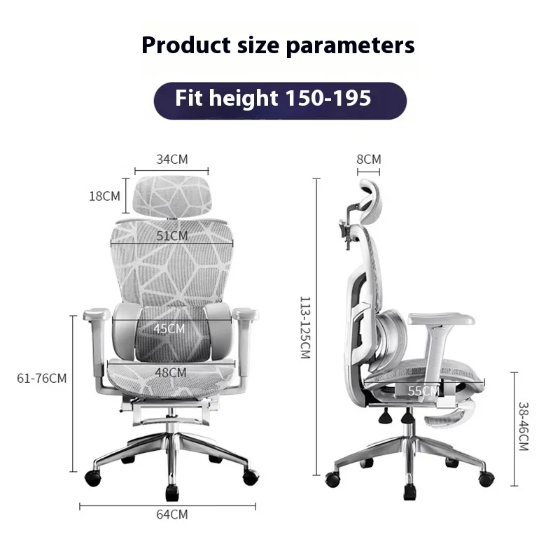 Free Shiping Seat Depth Adjustment Chairs Mesh Ergonomic Arch Chair Fourth Level Air Rod Silla Ergonómica Office Furniture