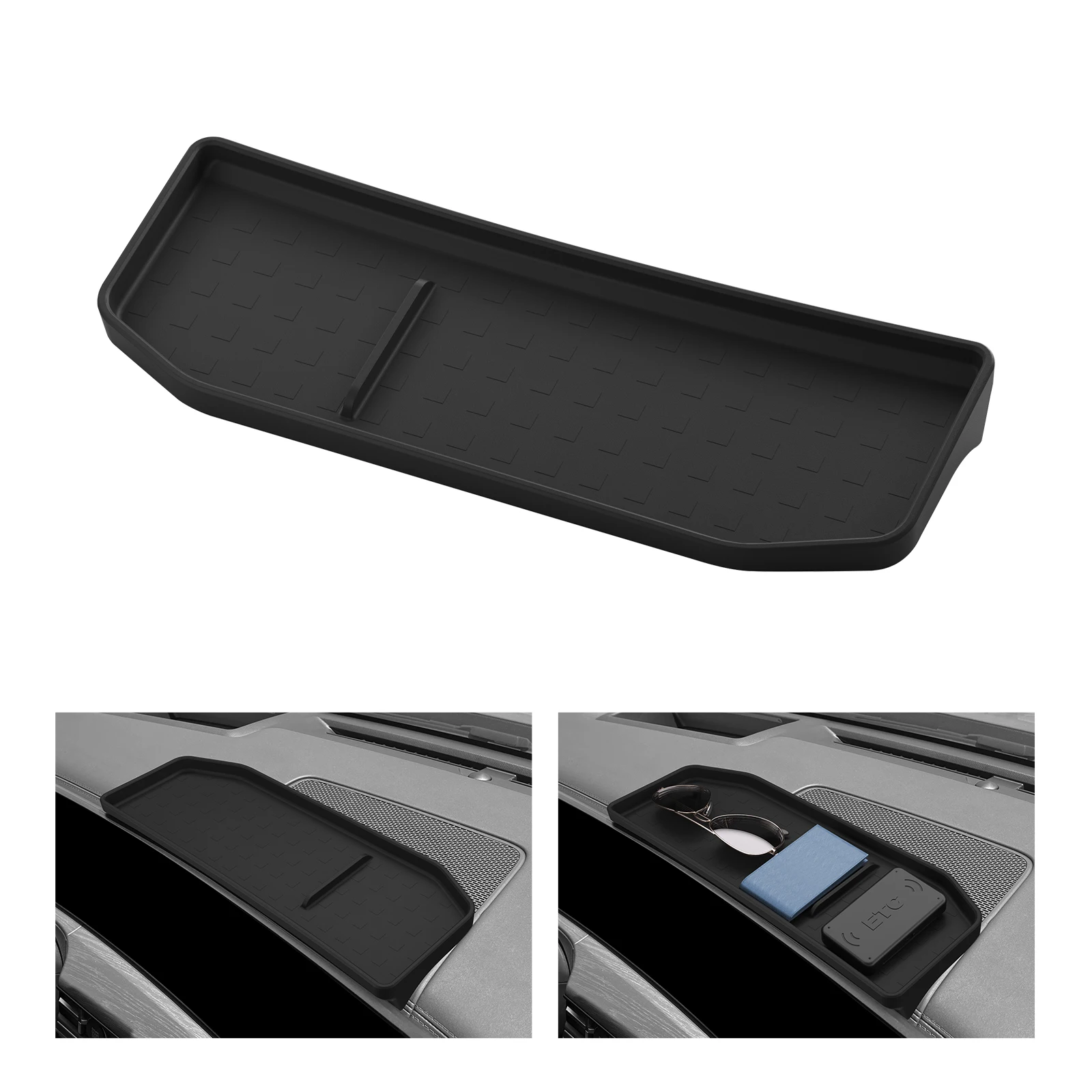 

for Hyundai Santa Fe 2024 2025 Car Dashboard Storage Box Display Screen Rear Tray Organizer Accessories Tidying Black