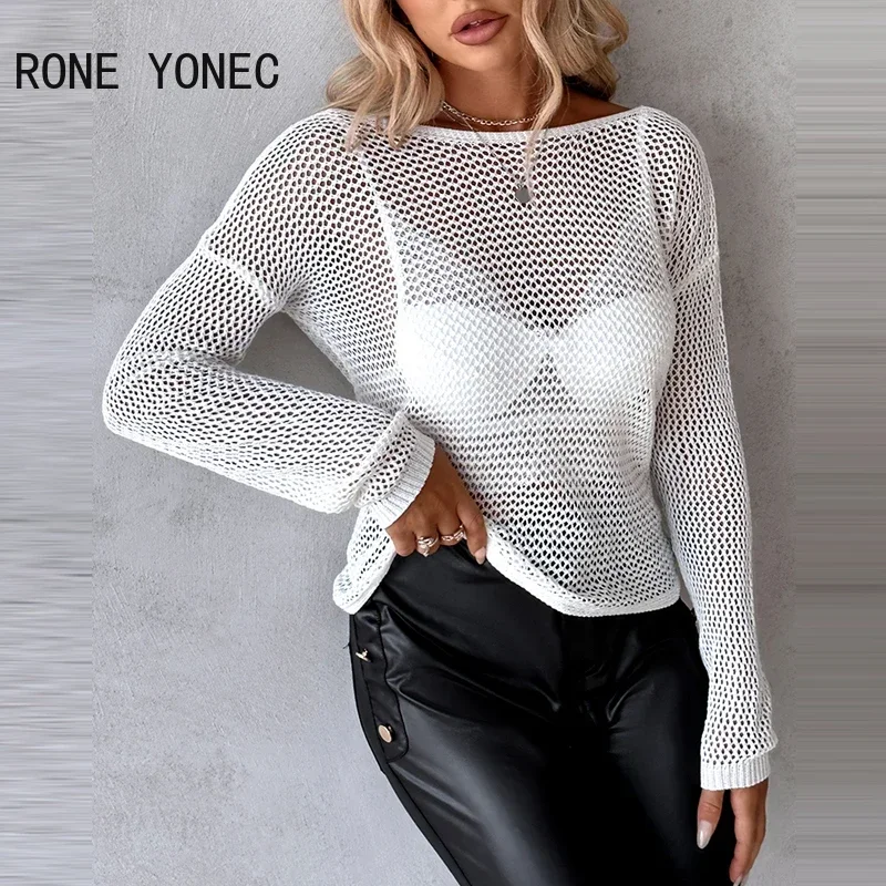 Women Chic Solid Hook Flower Hollow Beading Chain Sexy Criss Cross Hot Girl Outfit Knitting Tops