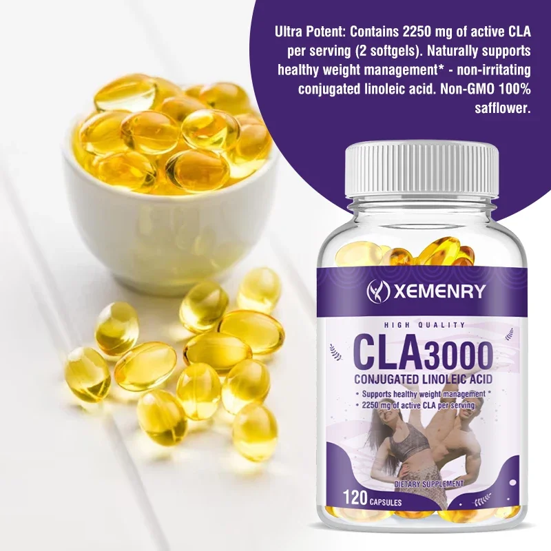 CLA 3000 Ultra High Potency Supports Healthy Weight Management Lean Muscle Mass Non-Stimulating Conjugated Linoleic Acid