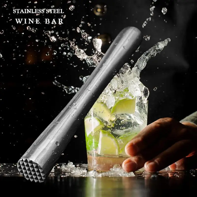 Stainless Steel Muddler with Ice Crushing Hammer, Cocktail Bar Tool for Mixing Fruit Drinks, Durable DIY Bartender Accessory