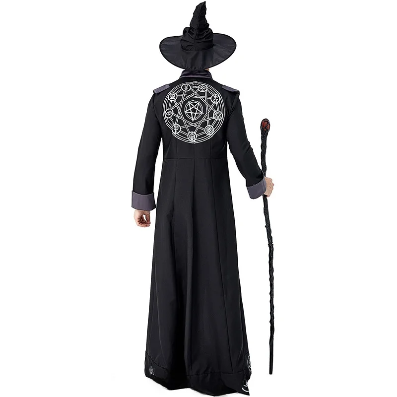 Nuovo 2025 loween Abito lungo Costume da spettacolo teatrale Strega Mago Abbigliamento tradizionale cinese etnico Faion da donna