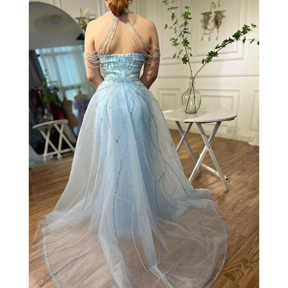 Graceful Evening Dresses Exquisite Prom Dress For Women 2024 Sheath Mermaid Pretty Gowns Halter Neck Vestidos De Gala Customized