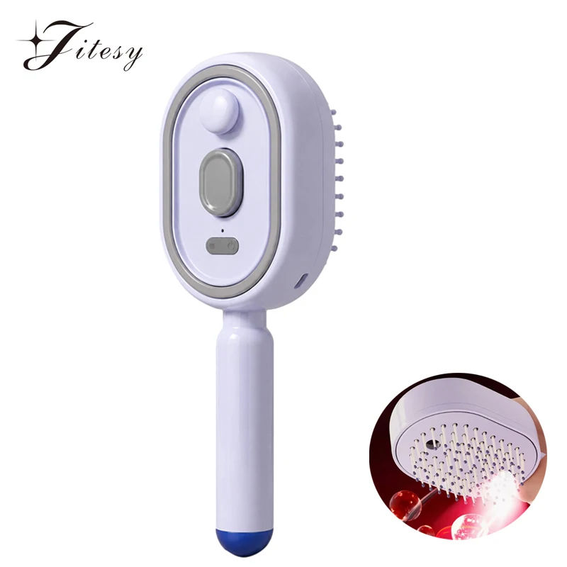 Electric Massage Comb with Spray Air Cushion Steaming Hair Straightener Hair Brush Hairdressing Steam Brush for Woman Scalp Care Home Salon Travel Hotel