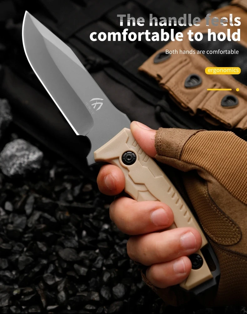 Multifunctional fixed TOPS-blade knife for hunting, outdoor camping, hiking, combat, emergency rescue, fruit edge