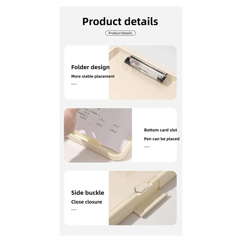 AT93-A4 Multi-Function Document Organizer For Students Office Work Portfolio Storage Exam Folder With Clip Test Holder