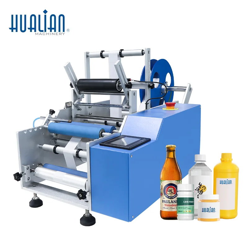 HLM-8C Hualian Round Wine Self-adhesive Sticker Labeling Machine For Pet Bottles