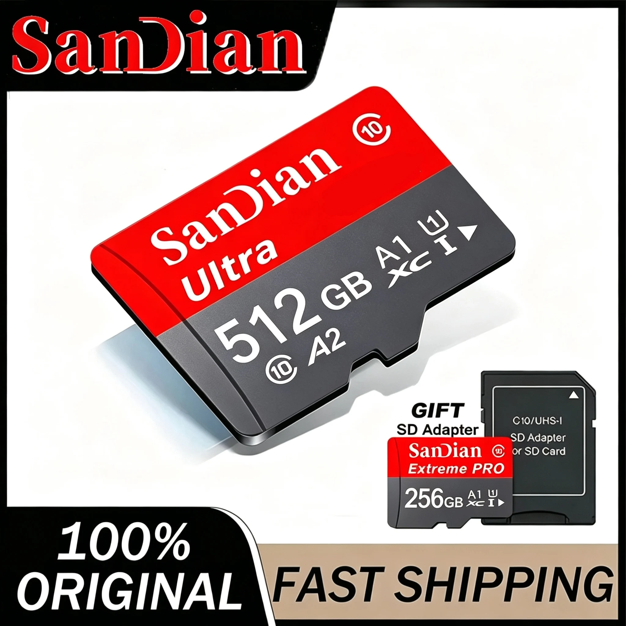 SD Cards 256GB 64GB 128GB TF Cards Memory Card Micro TF SD Card Fast Write 8K V60 for Speaker/Router/Dashcam/Car Camera/Toy