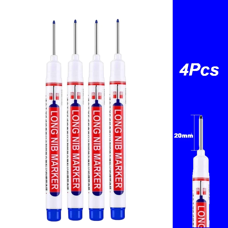 4–100 Stück, 2 cm, wasserdicht, langer Kopf, Tiefloch-Markierungsstift für Metall, Schreiner, Rot/Schwarz/Blau/Grün/Weiß, Holzbearbeitungswerkzeuge