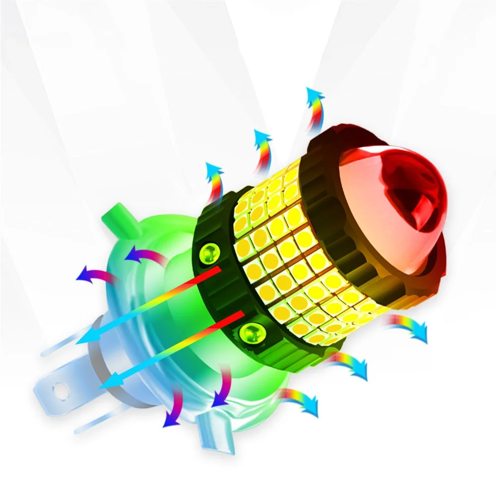 أضواء LED للدراجات النارية H4 H6 BA20D P15D موتو سكوتر الضباب ضوء مشرق أصفر أبيض ثنائي اللون Motobike المصباح 12-80 فولت 1 قطعة