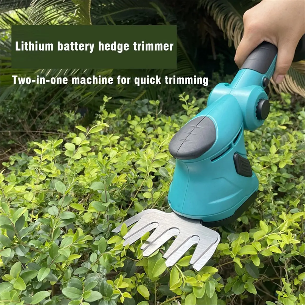 Aparador de sebes elétrico sem fio e podador de arbustos compatível com bateria de 18V