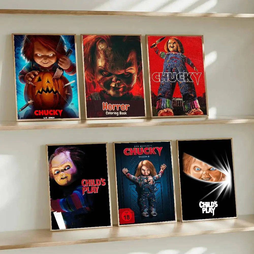 C-Chucky Horror Movie Posters Living Room Bar Cafe Quality Canvas Vintage Style Comics Painting Art Home Wall Decor Picture