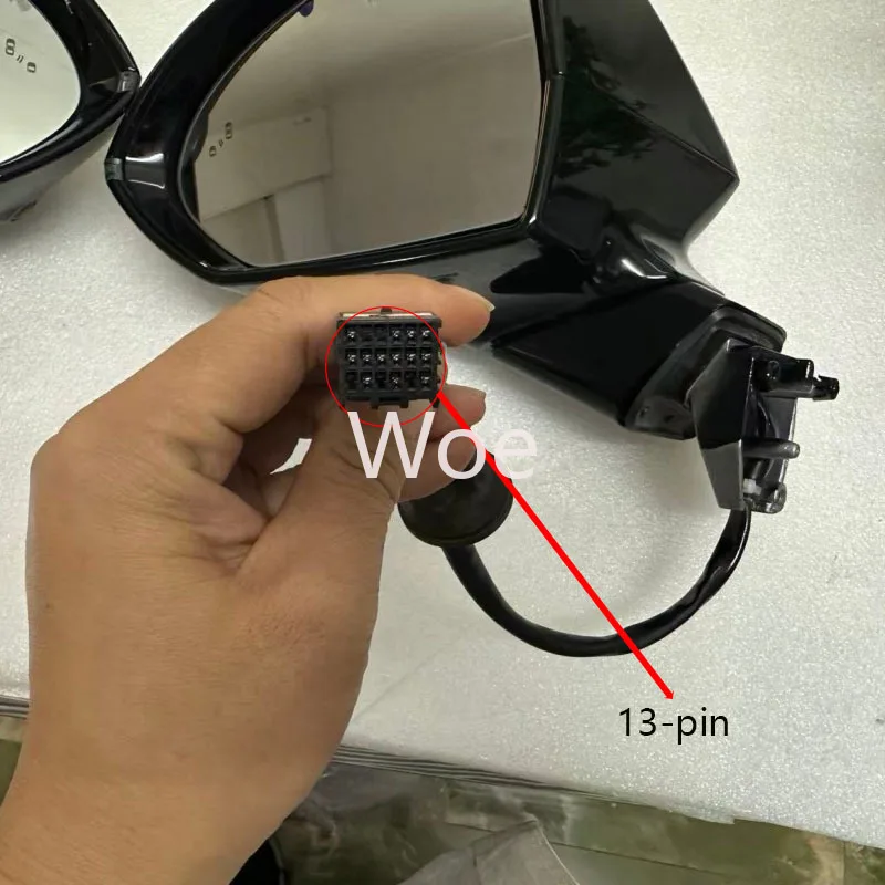 Woe 13-wire Rear Mirror Assembly Rearview Mirror Manual Folding Black Paint For MG 4 MG4 EV Mulan 2022 2023 2024 2025