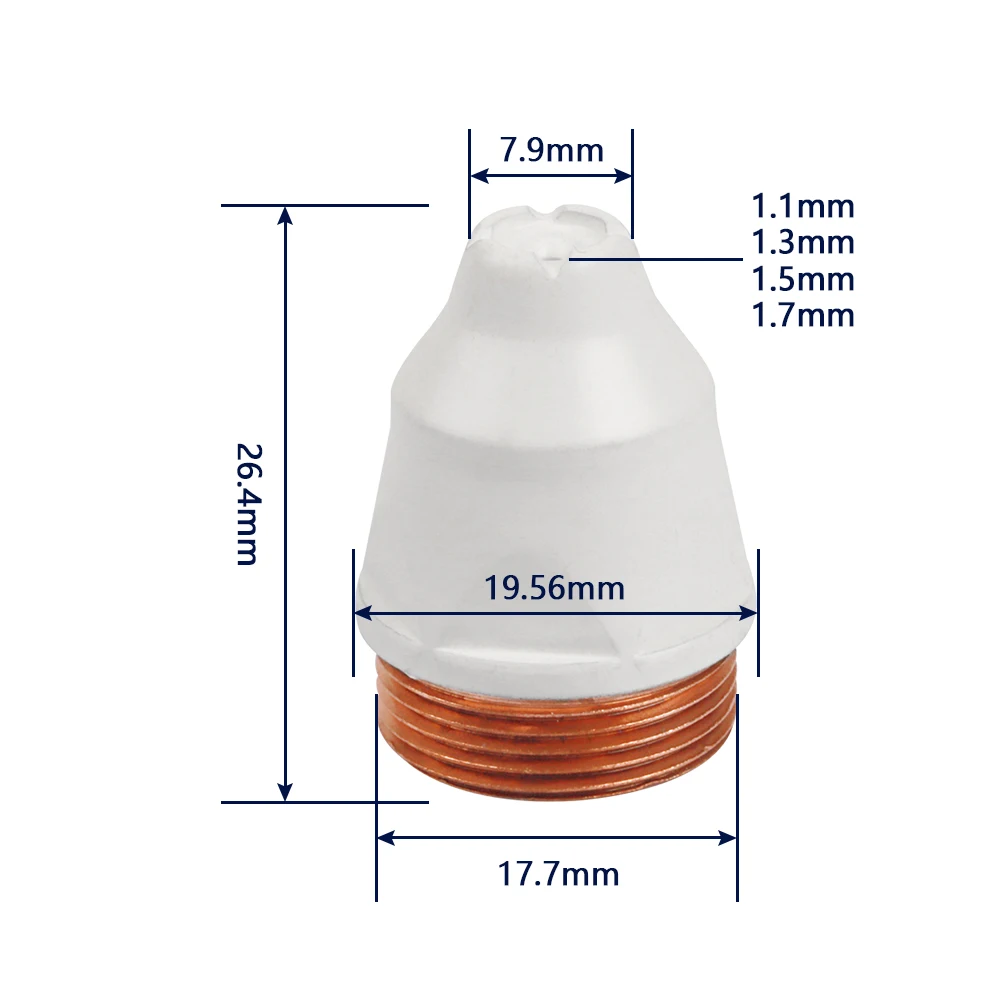 Boquilla protectora recubierta P80, electrodo de 1,1/1,3/1, 5/1,7mm, antorcha de corte por Plasma 60A 80A 100A P80, punta de soldadura de antorcha de Plasma CNC