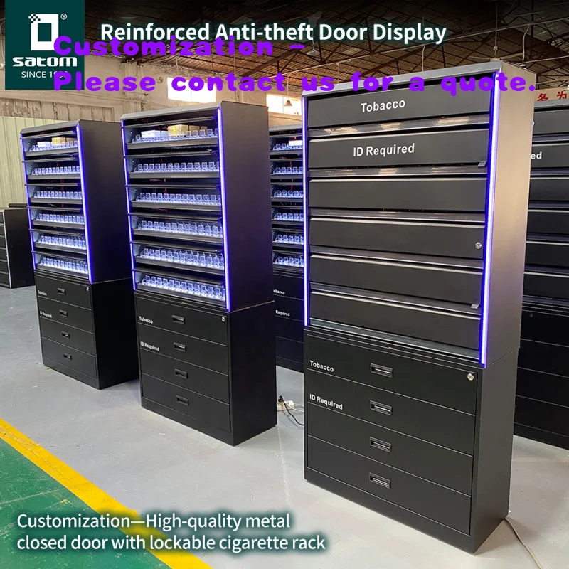 

custom.Australia UK Belgium Closed Door Anti-theft Smoke Shop Stand Gas Station Cabinet Cigarettes Display Rack