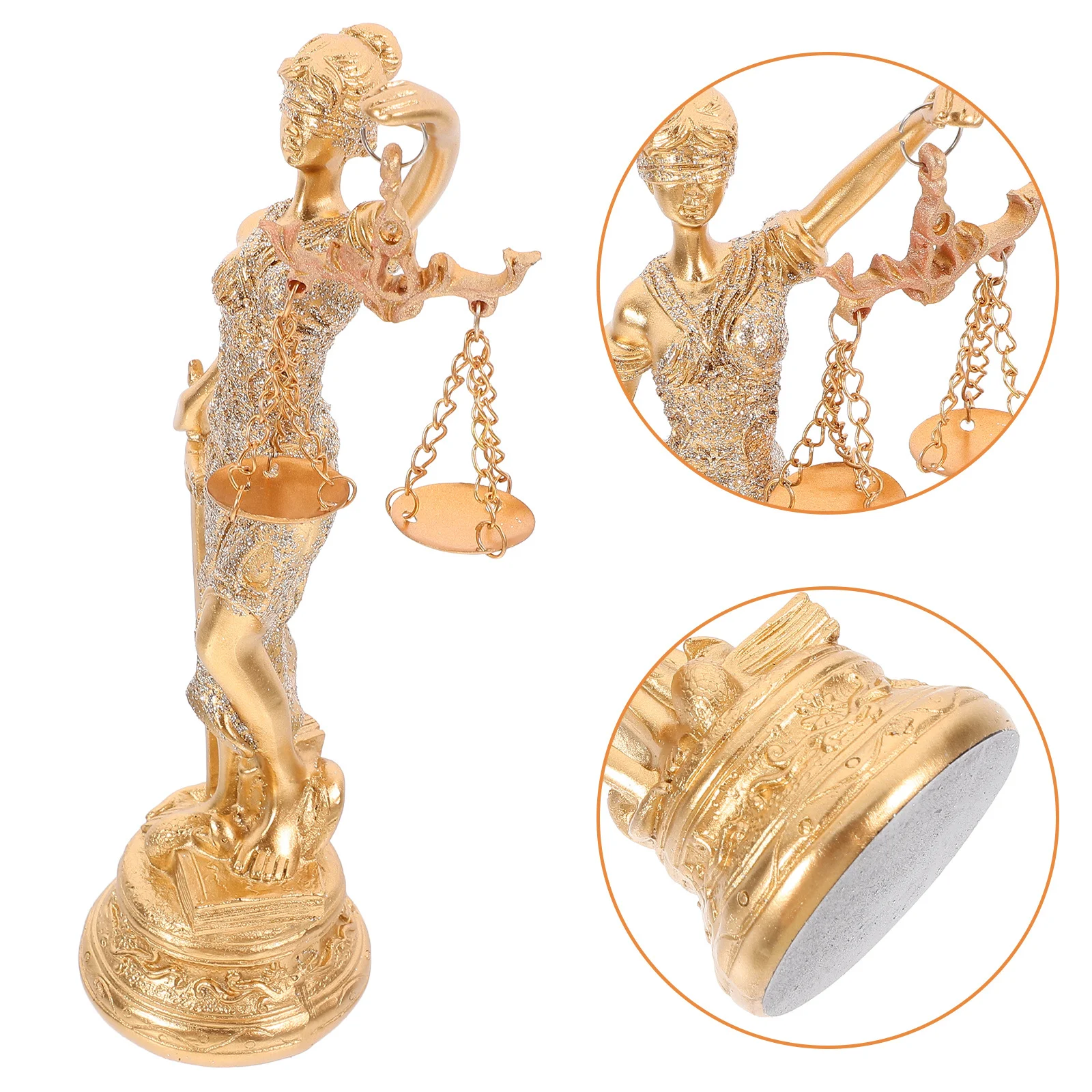 

Justice Goddess Statue Resin Sculpture Ideal for Law Office Desk Decor Blindfolded with Scales Greek Legal Ornament