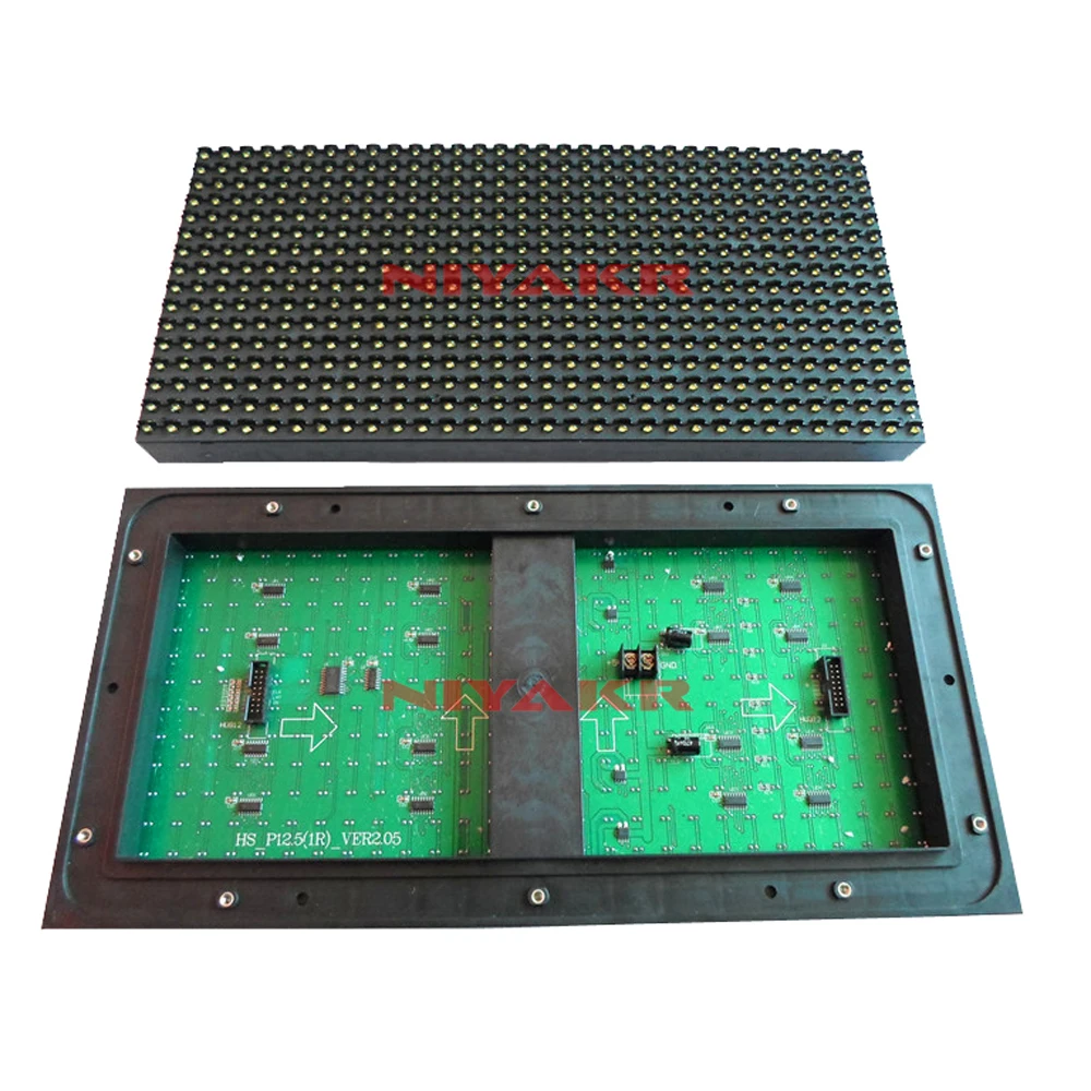 Module d'affichage LED jaune ambre extérieur DIP 400x200 P12.5, qualité pour panneau de destination de Bus