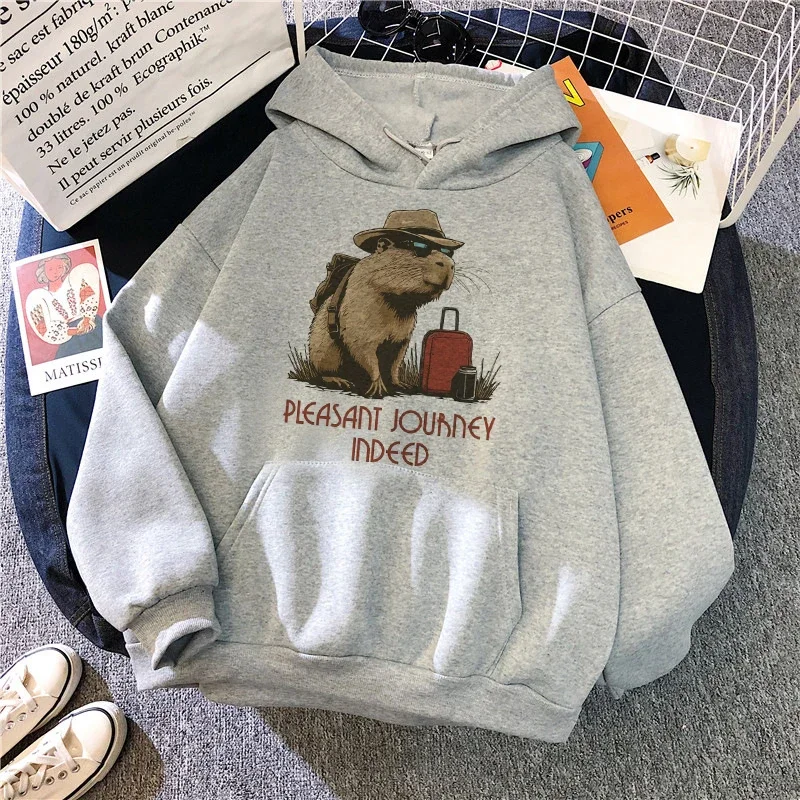 Capybara Christmas Vintage Sweatshirts Funny Mens Designer Hoodies Unisex Harajuku Y2k Hooded Streetwear Mange Pullovers Clothes