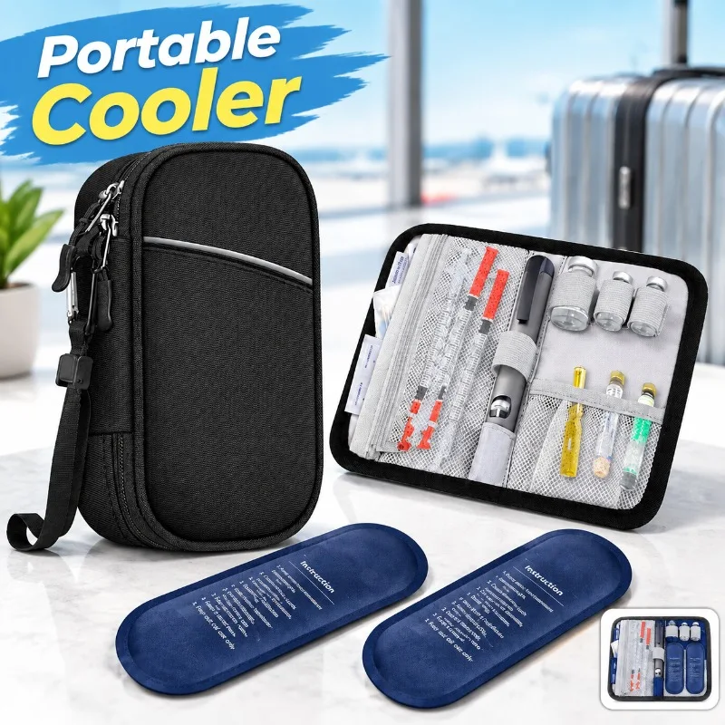 Insulin Cold Strip Portable Blue Ice Pouch Reusable Pocket Cooler Medic Refrigeration Vessel Outdoor Journey Diabetic Cooling